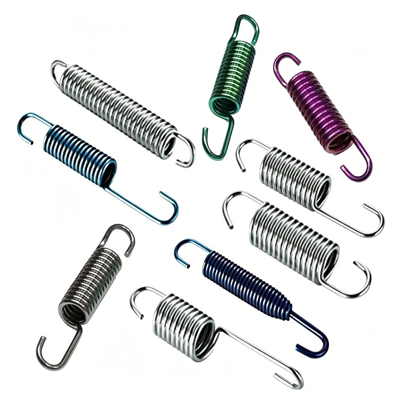 Customized Elongated Hook Type Tension Spring Anodized Color Tension Spring