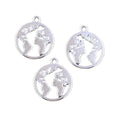 Earth World Map Charms 21x18mm Antique Silver Charms for Jewelry Making Vendor Crafting DIY Necklace Bracelet