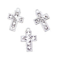 Charms Hollow Grid Cross 24x16mm Tibetan Silver Color Pendants Antique Jewelry Making DIY Handmade Craft