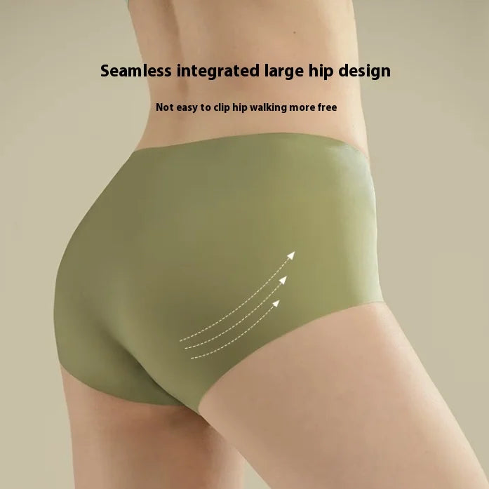 Shanhao Womens Summer Thin Mid-Low Waist Briefs Seamless Underwear Ice Silk Underwear Breathable Antibacterial Panty