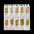 Large Gold-Plated Digital Birthday Candle Customizable Logo Children's Parties Weddings First Year 0-9-Year-Old Paraffin Wax