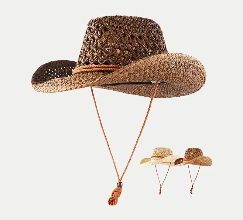 Womens Mens Paper Summer Sun Beach Mexico Straw Hat Unisex Sombrero Hombre Panama Western Cowboy Hat