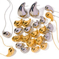 Waterdrop Chandelier Fashion Necklace and Stud Earrings Set Stainless Steel Jewelry