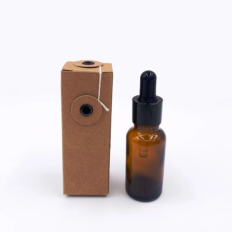 Wholesale 10ml 30ml 50ml Glass Dropper Bottle with Box Amber Essential Oil Bottle Glass Dropper 1oz Tincture Bottle