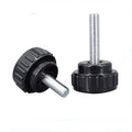 Round Knurled Hand Knob with Thumb Screw M2-M8 Metric Steel Handle Black DIN Standard Cheese Head Class 4 Zinc Finish