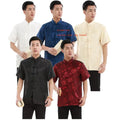 Ecowalson  Tang Suit Traditional Chinese Clothing for Men Shirt Jacket Double Wear Collar Cheongsam Top Retro News Year Clothes