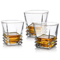 9.5oz Bar Spirit Glass Cup Square Rocks Glasses Clear Accordion Whiskey Tumbler
