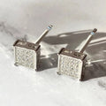 CAOSHI Dainty Square Design Dazzling Cubic Zirconia Earrings for Hot Sale Women Wedding Silver Plated CZ Stud Earrings Factory