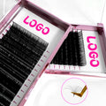 Classic Handmade Natural Long Eyelash Extension Super Dark Soft Korean PBT Fiber 8-18mm Length Private Label Lash Trays