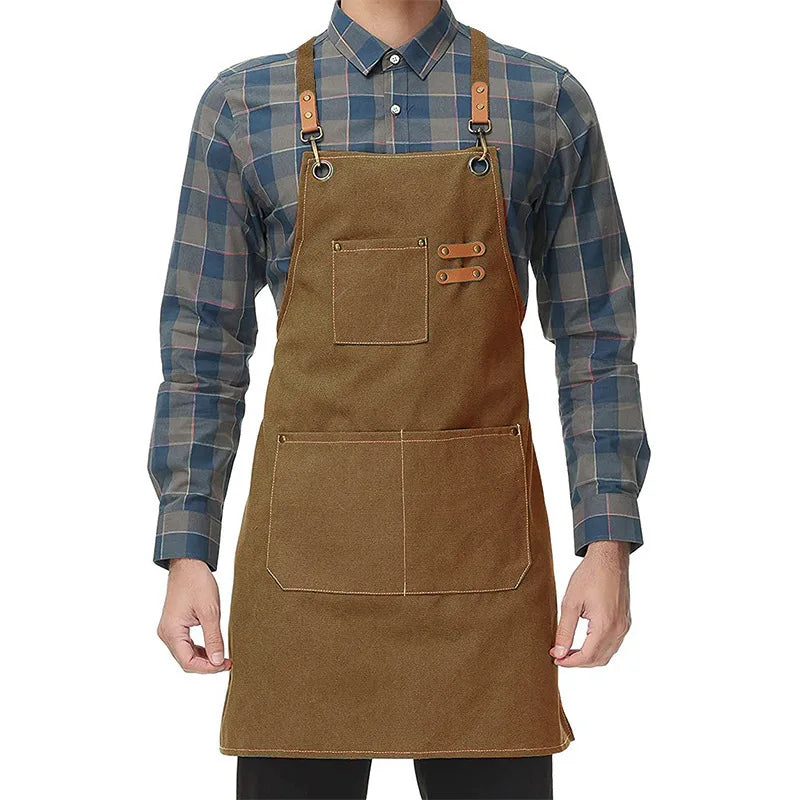 Canvas Apron Printed Coffee Shop Milk Tea Shop Korean Fashion Kitchen Barber Apron