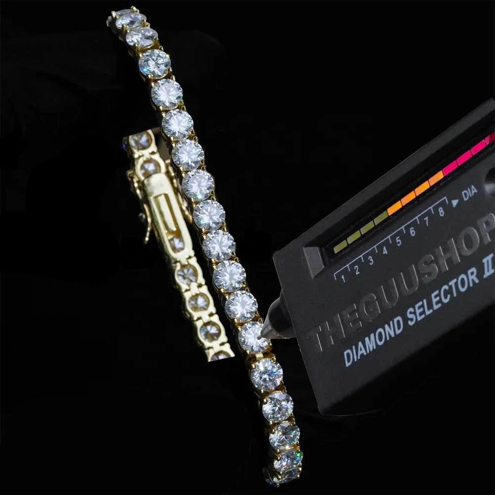 Pass Diamond Tester VVS Moissanite Cluster Tennis Chain Bracelet  925 Sterling Silver Bling Moissanite Bracelet Tennis Chain