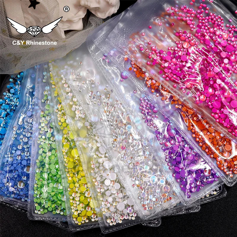 CY Wholesale Luxury Flat Back Crystals Stones Cristal Press on Nails Glass Rhinestone Charms