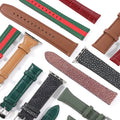 Luxury Genuine Calf Leather Watch Strap Breathable Elastic