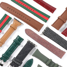 Luxury Genuine Calf Leather Watch Strap Breathable Elastic