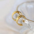 21524 Titanium Steel Plating 18k Gold Jewelry Earrings Light Weight Luxury Design Double Small Round Tiny Stud Women Earring