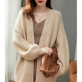 Women V Neck Knitted Cardigan Sweater Female Vintage Knit Sweaters Long Sleeve Fashion Autumn Oversized Jumper Tops