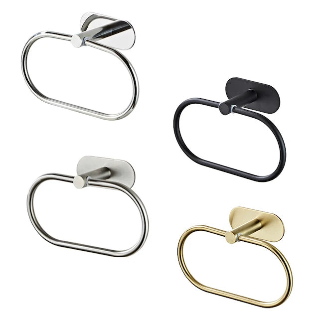 New Style Roll Holder Matte Black Stick Rack Holder Bar Self Adhesive Ring Hand Paper Stainless Steel Towel Hangers