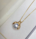 P1456 10-11mm DIY Natural  Freshwater Pearl Charm Pendant Necklace Accessory 925 Sterling Silver Jewelry for Women Without Chain