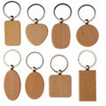 Eco-Friendly Beechwood Round Key Ring Keychain Customized Laser Engrave Logo Pendant Keyholder Small Gift for Advertising