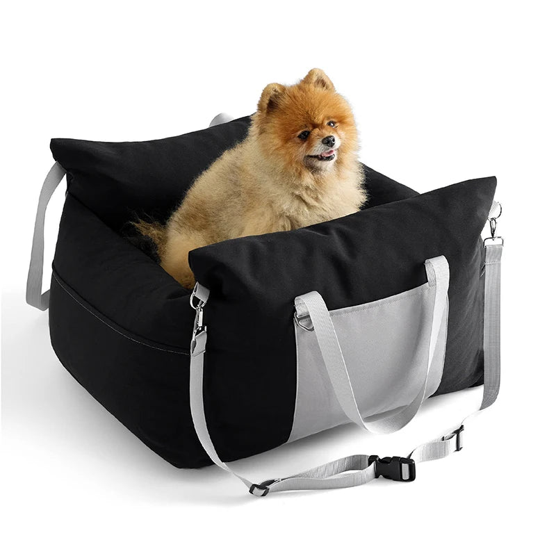 Customize Pet Backseat Cover Waterproof Portable Travel Small Dog Car Booster Armrest Middle Center Console Seat with Belt