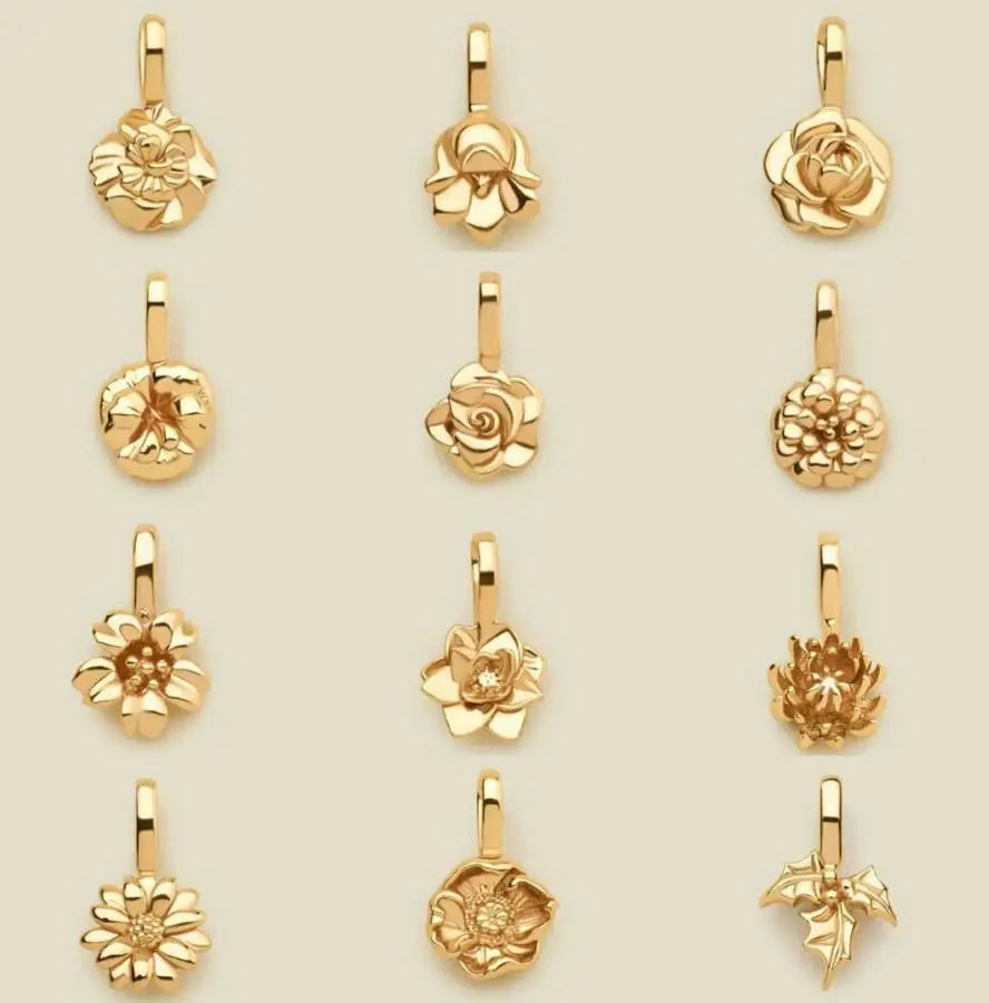 DIY High-quality Stainless Steel Charm Jewelry December Flower Pendant Accessories