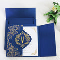 Chic Royal Blue Printable Wedding Marriage Invitation for Party Event Hardcover Wedding Card