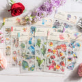 2 Pcs Pack Watercolor Plant Stickers Flower Garden Series Vintage Journal Material Decoration Stickers 8