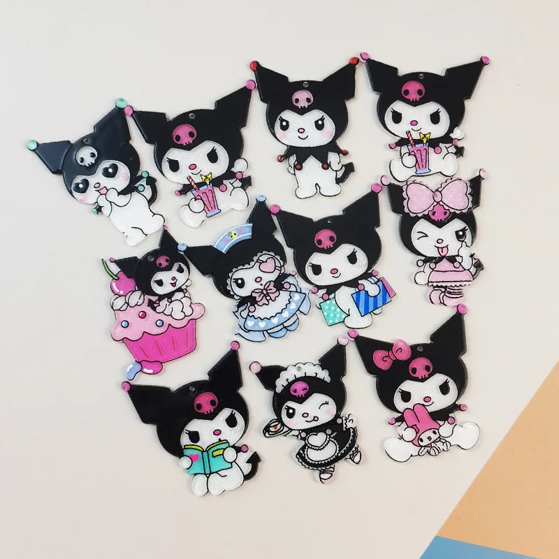 Wholesale Fashion Jewelry Pendants Acrylic Cute Enamel Charm Accessories DIY Key Ring Pendant for Necklace Jewelry Making