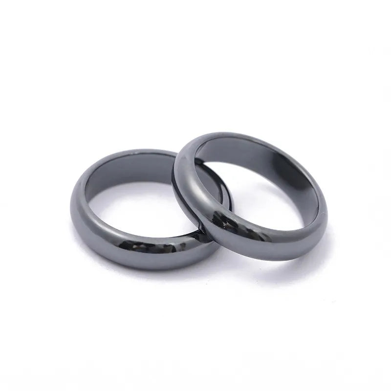 Classic Black Men's Hematite Stone Ring for Engagement Gift Party or Anniversary Natural Gemstone Rings