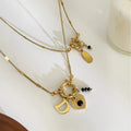 Lateefah Hot Sale DIY Vintage Trendy Stainless Steel 26 Letter Heart Pendant Charm Necklace