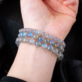 Wholesale Healing Stones Natural Crystal Jewelry Grey Moonstone Crystal Bead Bracelet
