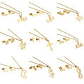 RisingMoon 2023 Fashion Hot Sale 18K Gold Plated Stainless Steel Set Heart Butterfly Necklace and Earrings Set for Women
