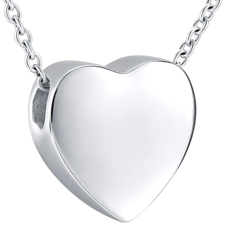 Casting Heart Ash Urn Stainless Steel Blank Heart Cremation Urn Necklace Ash Holder Memorial Keepsake Jewelry Ash Urn Cremation