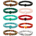 Natural Stone Heart Bracelet Reiki Healing Crystal 8mm Round Gemstone Beads Stretch Bracelets for Women