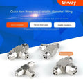Snway Forged Nickel Plated Copper 6mm High Pressure Pneumatic Quick Connect Tee Lock Nut Hexagon Head Carbon Steel Fittings