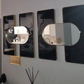 40CM 3D High Gloss Modern Simple Iron Art Wall Hanging Light Luxury Creative Decoration Mirror Home Decor New Dropshipping DDP