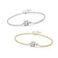 Classic Fashion S925 Sterling Silver Jewelry Hand Chain square Zirconia Round Beads Tennis Bracelet for Women