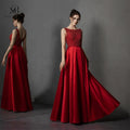 Mily Bridal LDC6619 Boat Neckline Gowns Evening Dresses A-line Designs Beaded Bodice Luxury for Women Party Gowns Backless