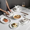 Ceramic Embossed Western Food Dinnerware Set High Color Value Rice Bowl and Plate Combination for Home Use