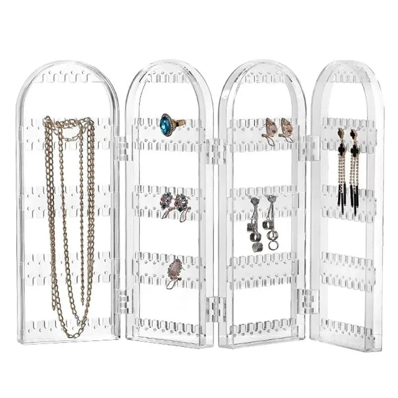 240 Holes 4 Doors Plastic Organizer Earring Ear Stud Storage Holder Jewelry Case Gift Boxes Travel Jewelry Display Stand