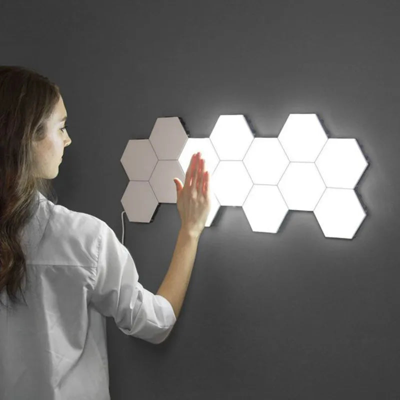 Touch Sensor LED Night Light Sensitive Hexagonal LED Quantum Lamp Modular Hexagons Creative Decoration Wall Lamp