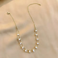 Trendy Custom Unique 18K Gold Plated Pearl Cable Chain Women's Necklace for Parties Weddings Engagements Anniversaries Gifts