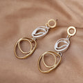 TongLing Italy Multi Hoop Gold Plated Dainty Jewelry Exaggerated Earrings Vintage Geometric Earring for Daily Party Accessories
