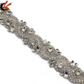 Bridal Wedding Rhinestone Crystal Applique Trim Belt Decoration for Bridesmaid Dresses Garments Shoes Bags