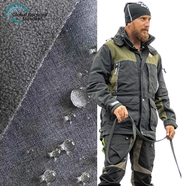 Polyester Soft Shell Bounded Fabric White Recycled Softshell Fleece Fabric Talan Windproof Outdoor Jacket Fabric