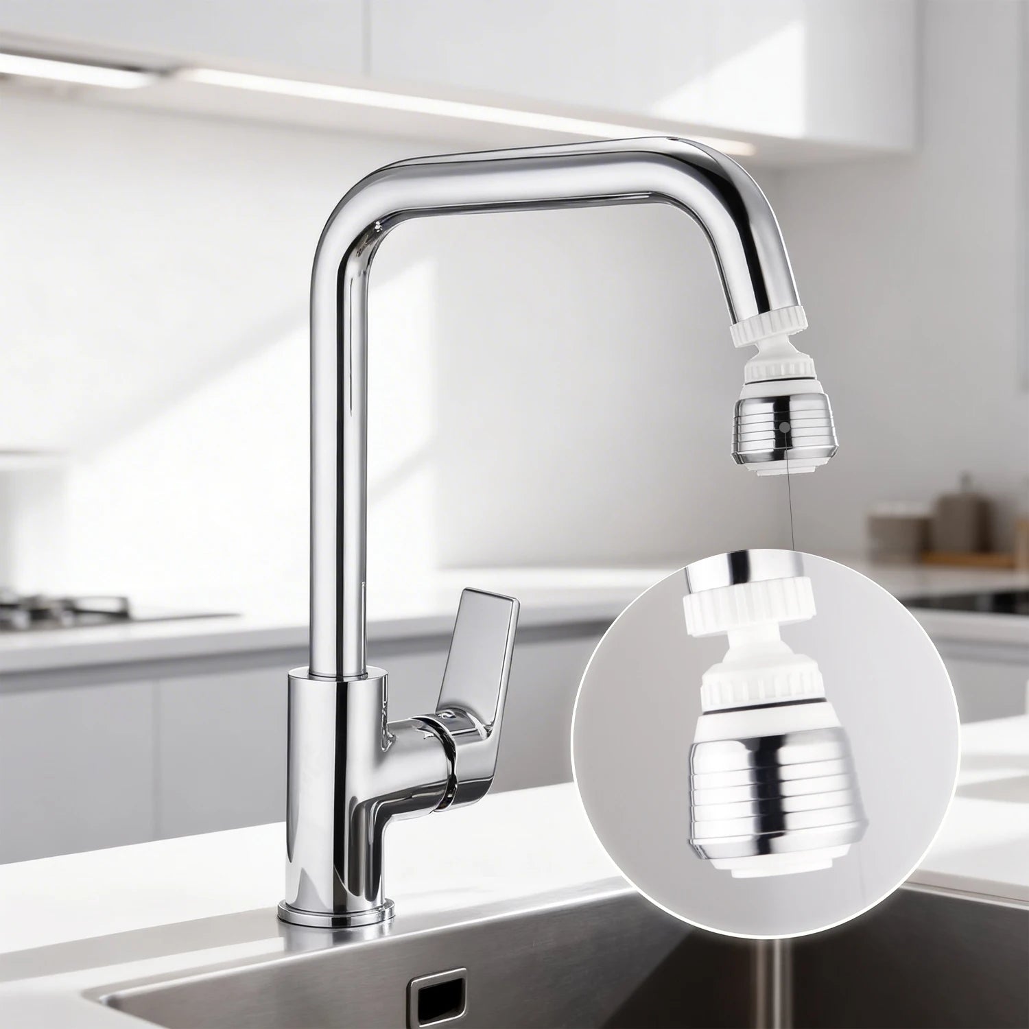360Â° Swivel Dual Mode Kitchen Faucet Tap Aerator 2-in-1 Kitchen Sink Tap Adapter with High Comfort Bathroom Faucet Accessories