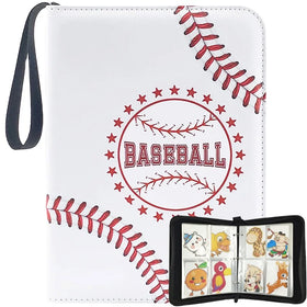 ModernQiu Zippered Custom PU Leather 4 Pocket Sports Baseball Trading Card Binder