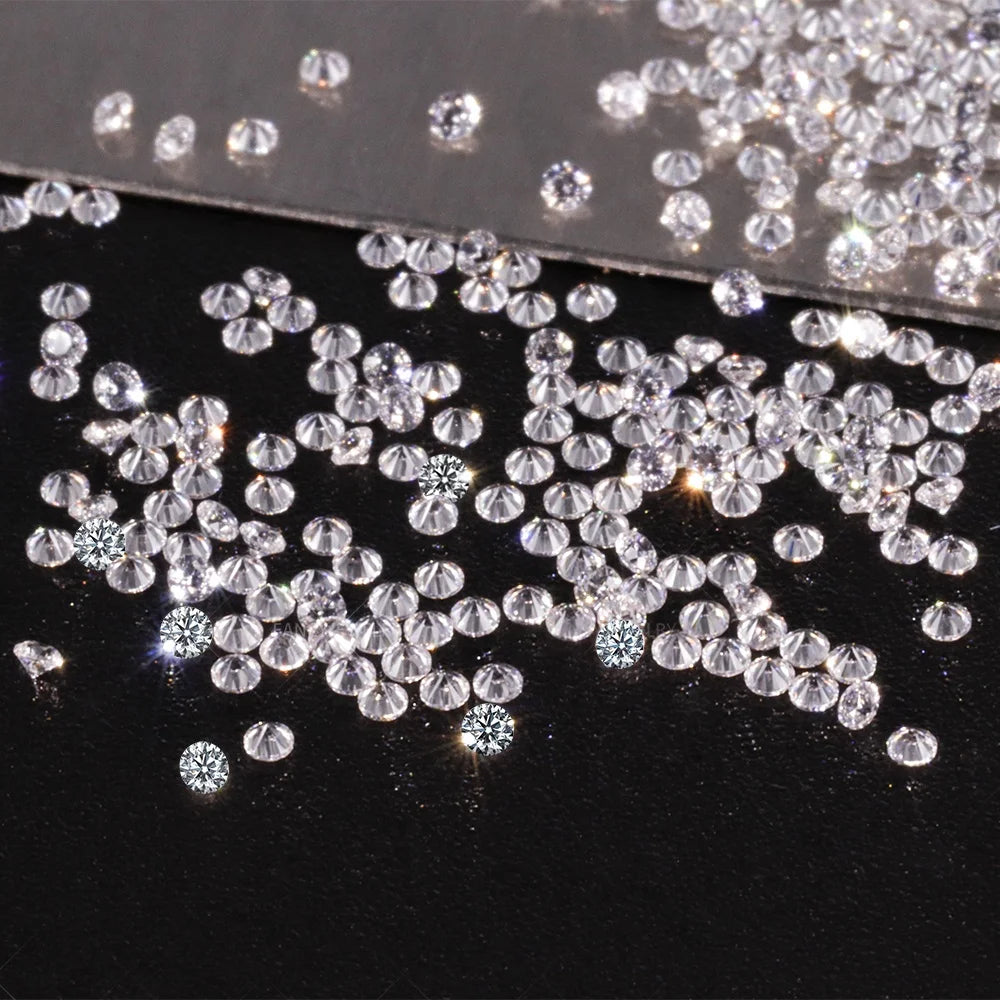 Around 0.03 Karat 28pcs Per Carat 2mm D E F Color Pure White VVS Clarity Cheap Melee Moissanite Diamond