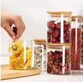Best-selling Kitchen sealed High Borosilicate Storage Glass Jar With Bamboo Wood Lid