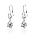 Moissanite Diamond 925 Sterling Silver Earrings Elegant Temperament Snowflake Moissanite Dangle Drop Earrings